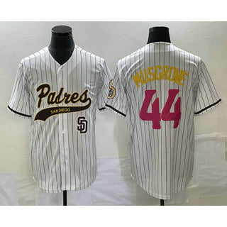 San Diego Padres #44 Joe Musgrove White RONA Pinstripe 2023 City Connect Cool Base Stitched Jersey 2