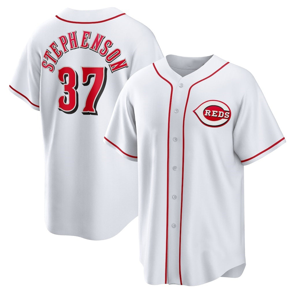 Cincinnati Reds #37 Tyler Stephenson White RONA Home Replica Jersey