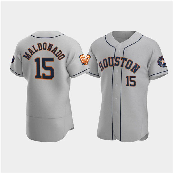 Houston Astros #15 Mart¨ªn Maldonado Gray RONA 60th Anniversary Flex Base Stitched Jersey