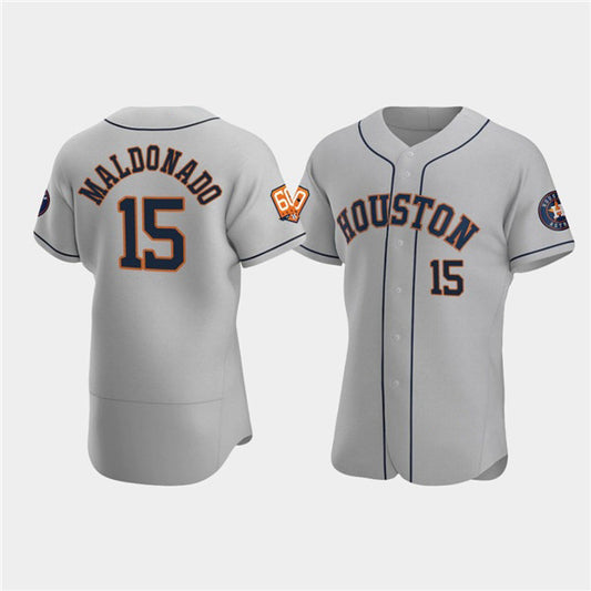 Houston Astros #15 Mart¨ªn Maldonado Gray RONA 60th Anniversary Flex Base Stitched Jersey