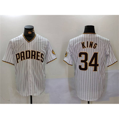 San Diego Padres #34 Michael King White RONA Cool Base Stitched Jersey