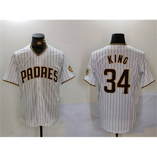 San Diego Padres #34 Michael King White RONA Cool Base Stitched Jersey