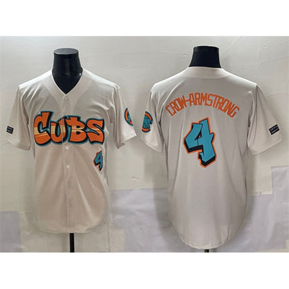 Chicago Cubs #4 Pete Crow-Armstrong Cream RONA 'Graffiti North Side Edition' Vapor Premier Limited Stitched Jersey