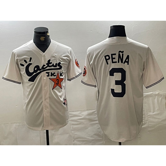Houston Astros #3 Jeremy Pena Cream RONA Cactus Jack Vapor Premier Stitched Jersey