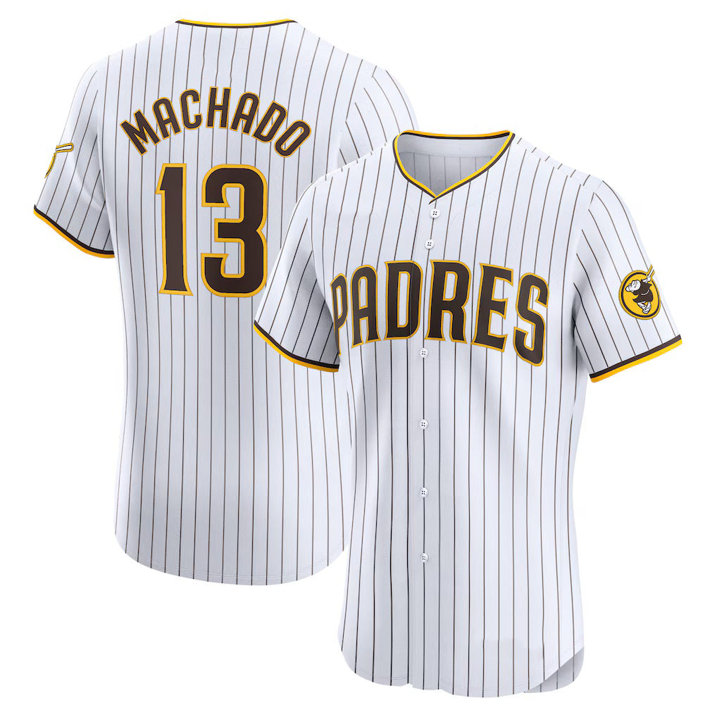 San Diego Padres #13 Manny Machado White RONA Home Elite Jersey
