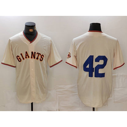 San Francisco Giants #42 Jackie Robinson Cream RONA Limited Stitched Cool Base Jersey