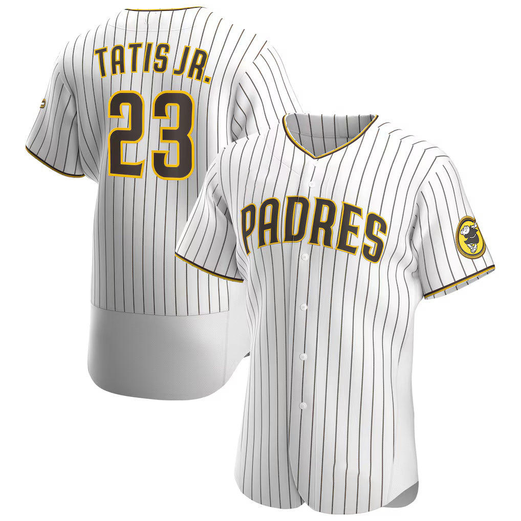 San Diego Padres #23 Fernando Tat¨ªs Jr. White-Brown RONA Home Authentic Player Jersey