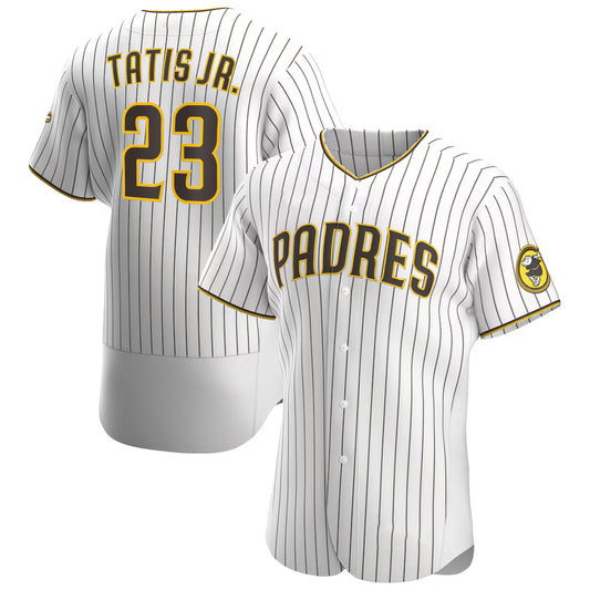 San Diego Padres #23 Fernando Tat¨ªs Jr. White-Brown RONA Home Authentic Player Jersey