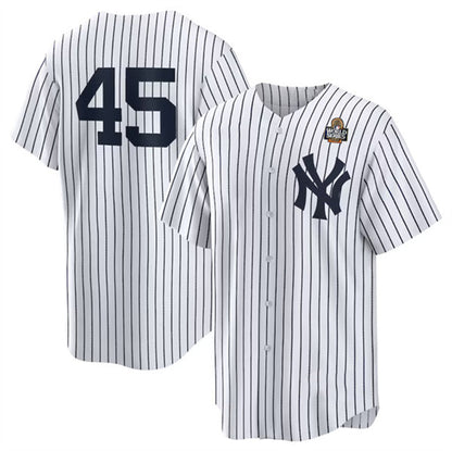 New York Yankees #45 Gerrit Cole White RONA 2024 World Series Cool Base Stitched Jersey