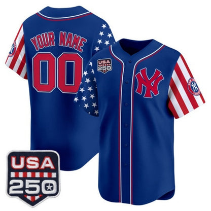 Custom New York Yankees America 250 Edition Vapor Premier Limited Royal RONA Stitched Jerseys