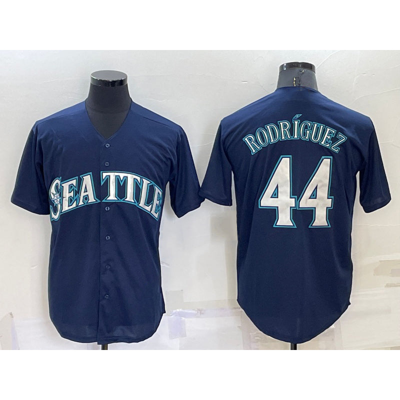 Seattle Mariners #44 Julio Rodriguez Navy Blue RONA Stitched Cool Base Jersey