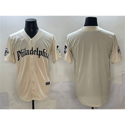 Philadelphia Phillies Blank Cream RONA Gothic Vapor Limited Stitched Jersey