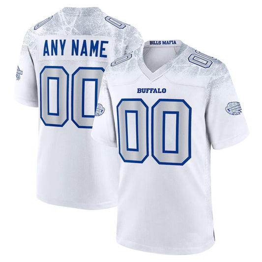 Custom B.Bills White RONA 2025 Rivalries Collection Game Jersey