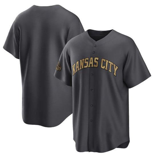 Kansas City Royals Blank Charcoal RONA 2022 All-Star Cool Base Stitched Jersey