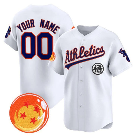 Custom Oakland Athletics x Dragon Ball White RONA Vapor Premier Limited Jersey - All Stitched