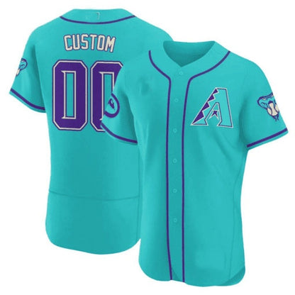 Custom Arizona Diamondbacks 2024 Teal Purple Jersey ¨C Teal 3 RONA