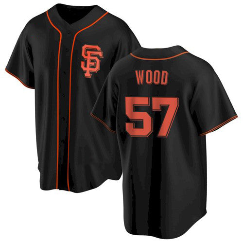 San Francisco Giants #57 Alex Wood Black RONA Alternate Jersey