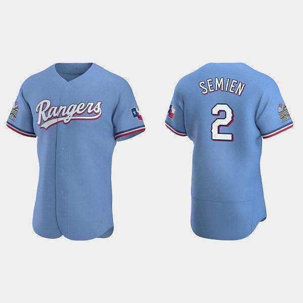 Texas Rangers #2 Marcus Semien Light Blue RONA Flex Base Stitched Jersey