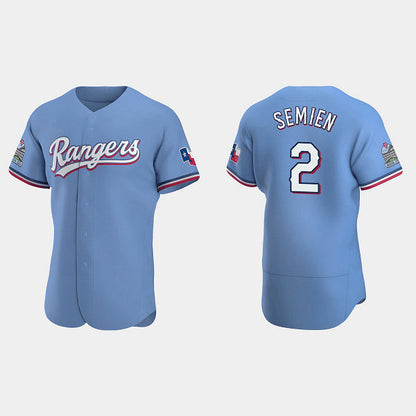 Texas Rangers #2 Marcus Semien Light Blue RONA Flex Base Stitched Jersey