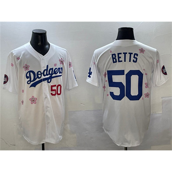 Los Angeles Dodgers #50 Mookie Betts White RONA 2025 Tokyo Series Limited Stitched Jersey