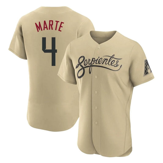 Arizona Diamondbacks #4 Ketel Marte Player Tan RONA City Connect Limited Elite Home Game Stitched Jerseys
