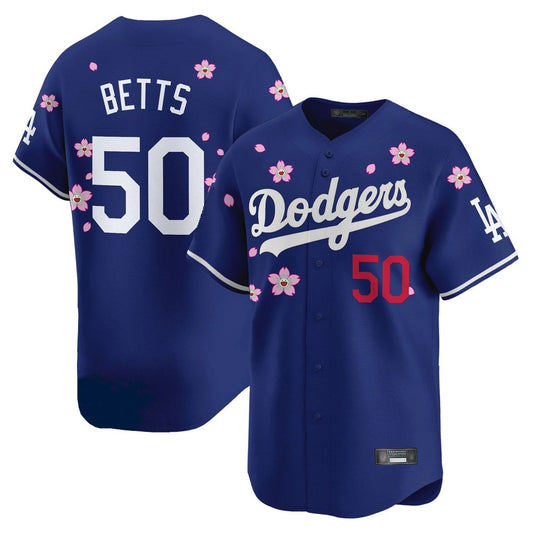 Los Angeles Dodgers #50 Mookie Betts Player Royal RONA Tokyo Series Vapor Premier Limited Stitched Jerseys