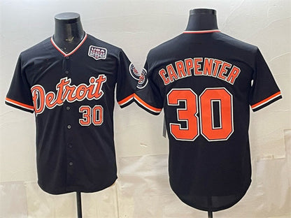 Detroit Tigers #30 Kerry Carpenter Black RONA 2026 Alternate USA 250' Patch Vapor Premier Limited Stitched Jersey