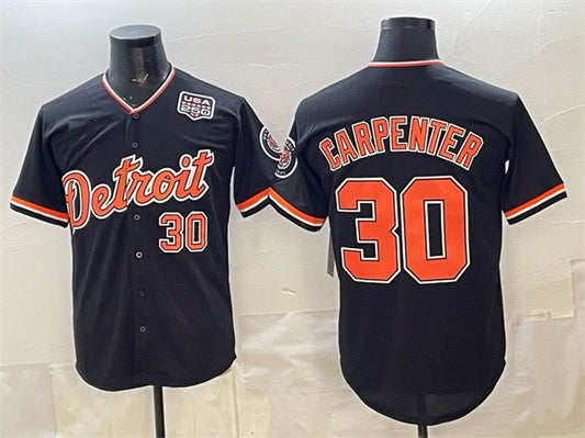 Detroit Tigers #30 Kerry Carpenter Black RONA 2026 Alternate USA 250' Patch Vapor Premier Limited Stitched Jersey