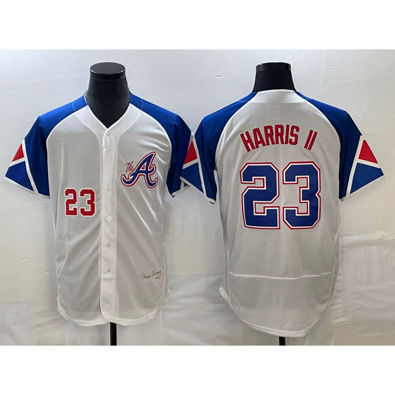 Atlanta Braves #23 Michael Harris II Number White RONA 2023 City Connect Flex Base Stitched Jersey 3