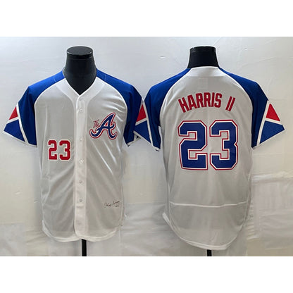 Atlanta Braves #23 Michael Harris II Number White RONA 2023 City Connect Flex Base Stitched Jersey 3