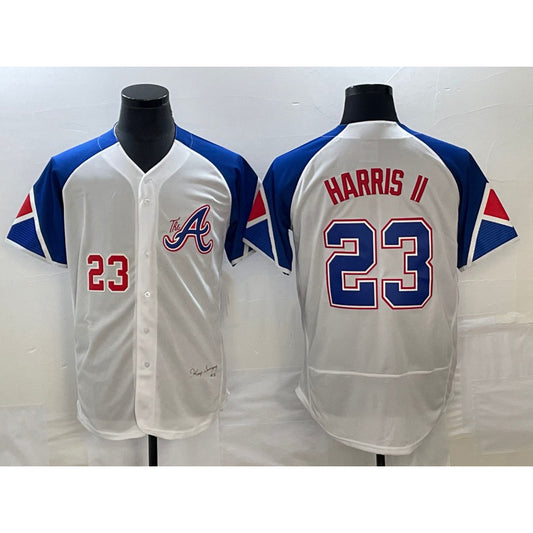 Atlanta Braves #23 Michael Harris II Number White RONA 2023 City Connect Flex Base Stitched Jersey 3