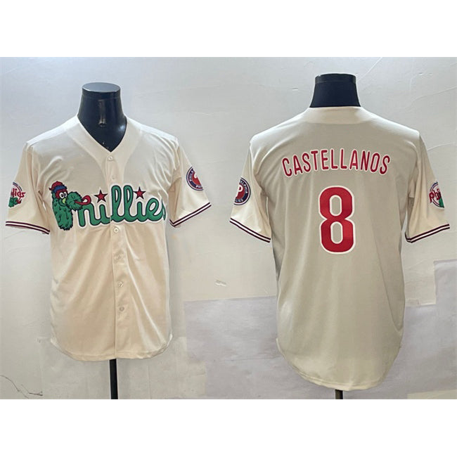 Philadelphia Phillies #8 Nick Castellanos Cream RONA Phanatic Limited Stitched Jersey