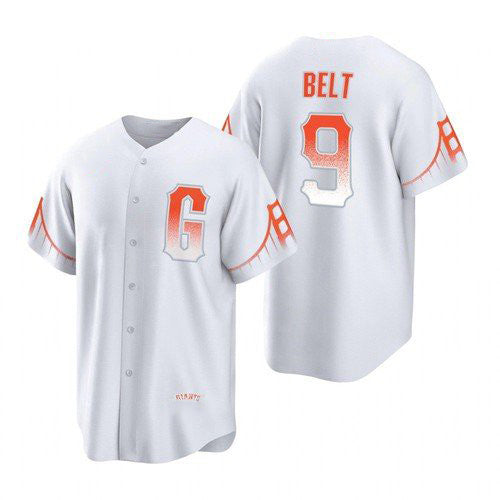 San Francisco Giants #9 Brandon Belt White RONA 2021 City Connect Cool Base Jersey