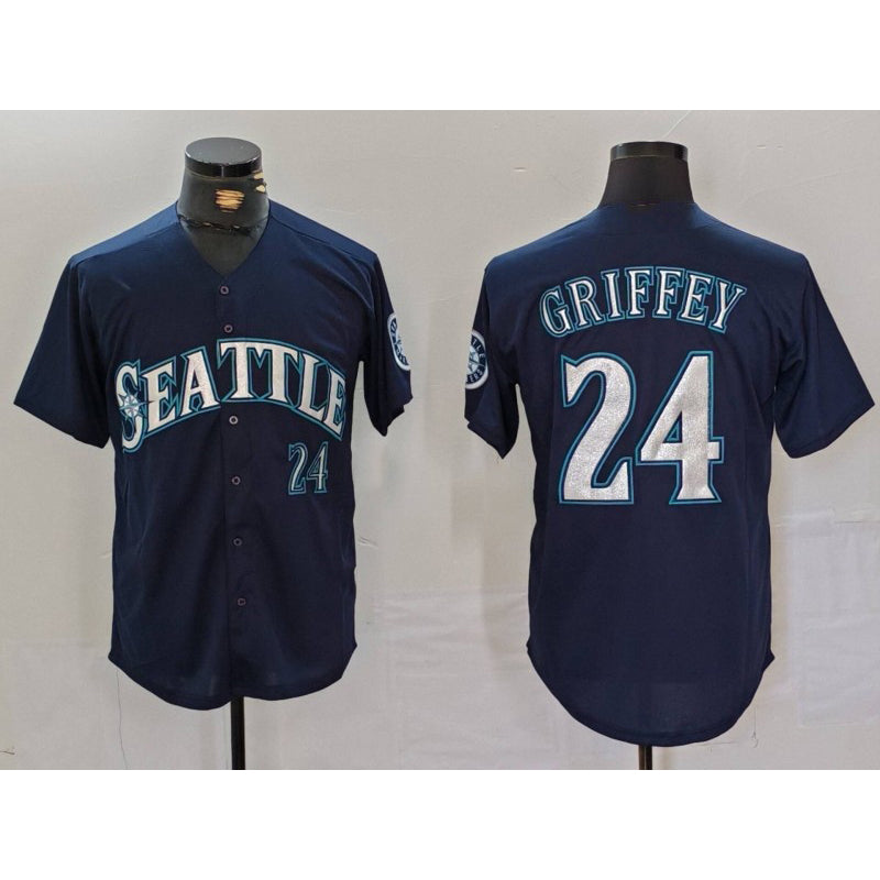 Seattle Mariners #24 Ken Griffey Jr Navy RONA Cool Base Stitched Jersey