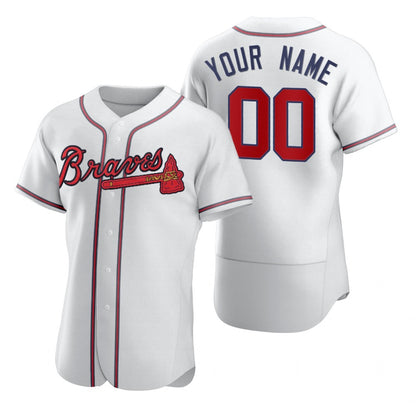 Custom Atlanta Braves White RONA 2020 Stitched Flex Base Jersey