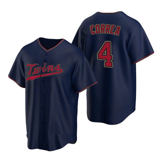 Minnesota Twins #4 Carlos Correa Navy RONA Cool Base Stitched Jersey