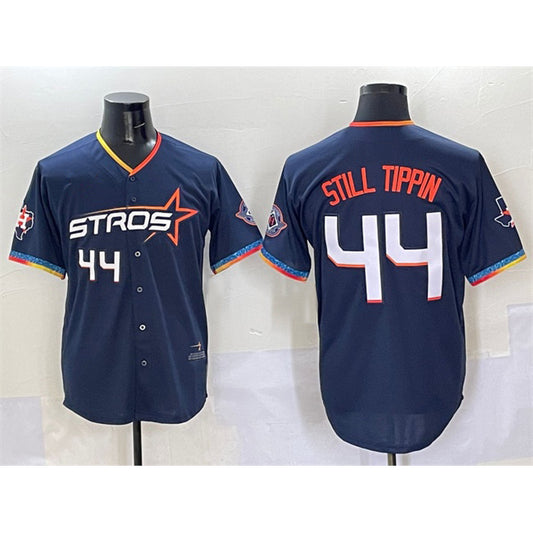 Houston Astros #44 Still Tippin Navy RONA 2025 City Connect With Texas Patch Limited Stitched Jersey