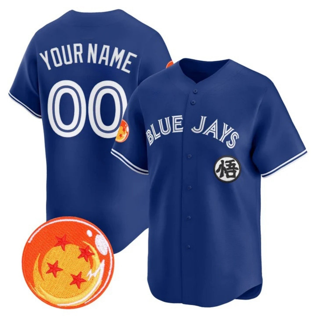 Custom Toronto Blue Jays x Dragon Ball Royal RONA Vapor Premier Limited Jersey - All Stitched