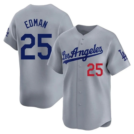 Los Angeles Dodgers #25 Tommy Edman Player Gray RONA Limited Home Stitched Jerseys