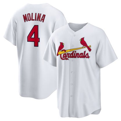 St. Louis Cardinals #4 Yadier Molina White RONA Home Replica Retired Player Jersey