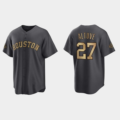 Houston Astros #27 Jose Altuve Charcoal RONA 2022 All-Star Cool Base Stitched Jersey