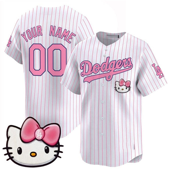 Custom Los Angeles Dodgers ACTIVE PLAYER Pinstripe RONA 2025 Hello Kitty Vapor Premier Limited Stitched Jersey