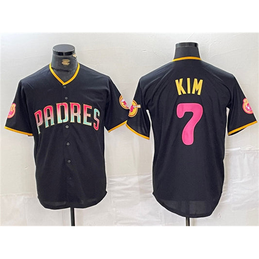 San Diego Padres #7 Ha-Seong Kim Black RONA Cool Base Stitched Jersey