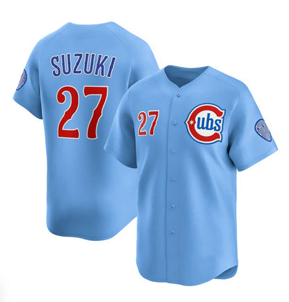 Chicago Cubs #27 Seiya Suzuki Blue RONA 2024-25 2nd Alternate Limited Stitched Jersey