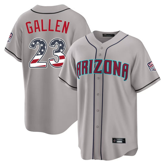 Arizona Diamondbacks #23 Zac Gallen Player Gray RONA USA 250 Fourth of July Home Game Stitched Jerseys