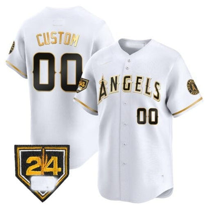 Custom Los Angeles Angels 2024 Spring Training Patch Vapor Premier Limited Jersey ¨C White Gold RONA