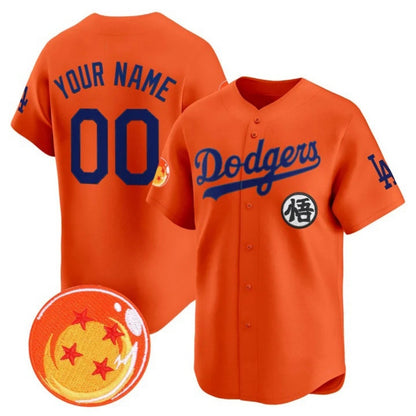 Custom Los Angeles Dodgers x Dragon Ball Orange RONA Vapor Premier Limited Jersey - Stitched