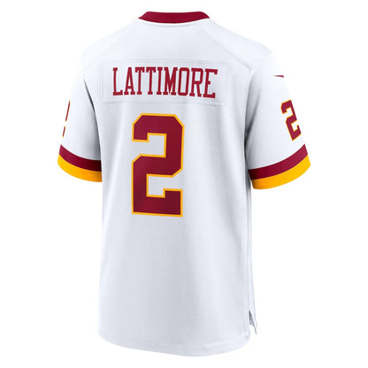 W.Commanders #2 Marshon Lattimore White RONA Game Jersey