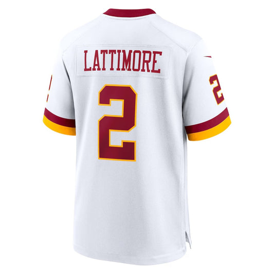 W.Commanders #2 Marshon Lattimore White RONA Game Jersey