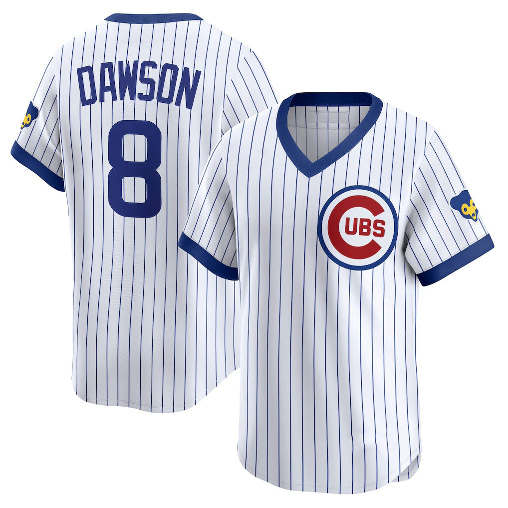 Chicago Cubs #8 Andre Dawson White RONA Throwback Cooperstown Collection Limited Jersey